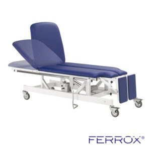 Table de verticalisation électrique pour kiné de couleur bleu de marque Ferrox