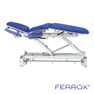 Table de massage électrique sept plans pour kiné de couleur bleu de marque Ferrox