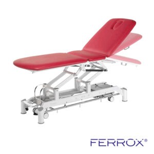 Table de massage électrique trois plans pour kiné de couleur rouge de marque Ferrox