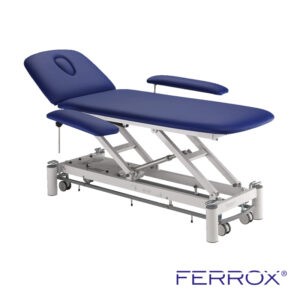 Table de massage électrique quatre plans pour kiné de couleur bleu de marque Ferrox