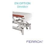 Table de massage électrique pour kiné de couleur rouge avec dévidoir de papier