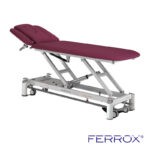 Table de massage électrique quatre plans pour kiné de couleur bordeaux de marque Ferrox