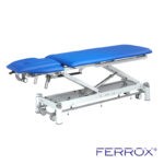 Table de massage électrique quatre plans pour kiné de couleur bleu de marque Ferrox