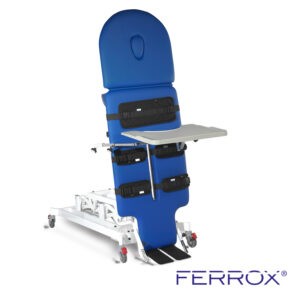 Table de verticalisation électrique pour kiné de couleur bleu de marque Ferrox