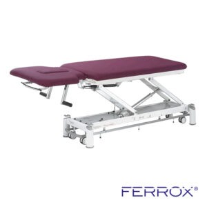 Table de massage électrique deux plans pour kiné de couleur prune de marque Ferrox