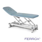 Table de massage électrique deux plans pour kiné de couleur bleu de marque Ferrox
