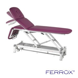 Table de massage électrique trois plans pour kiné de couleur prune de marque Ferrox